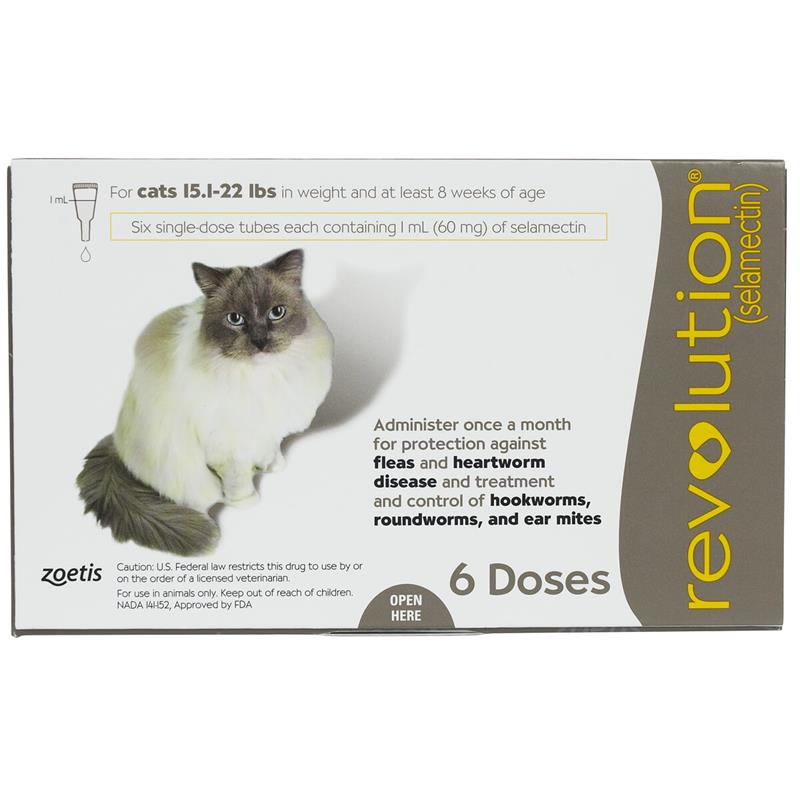 Revolution for Cats 15-22 lbs, 6 Pack (Taupe)