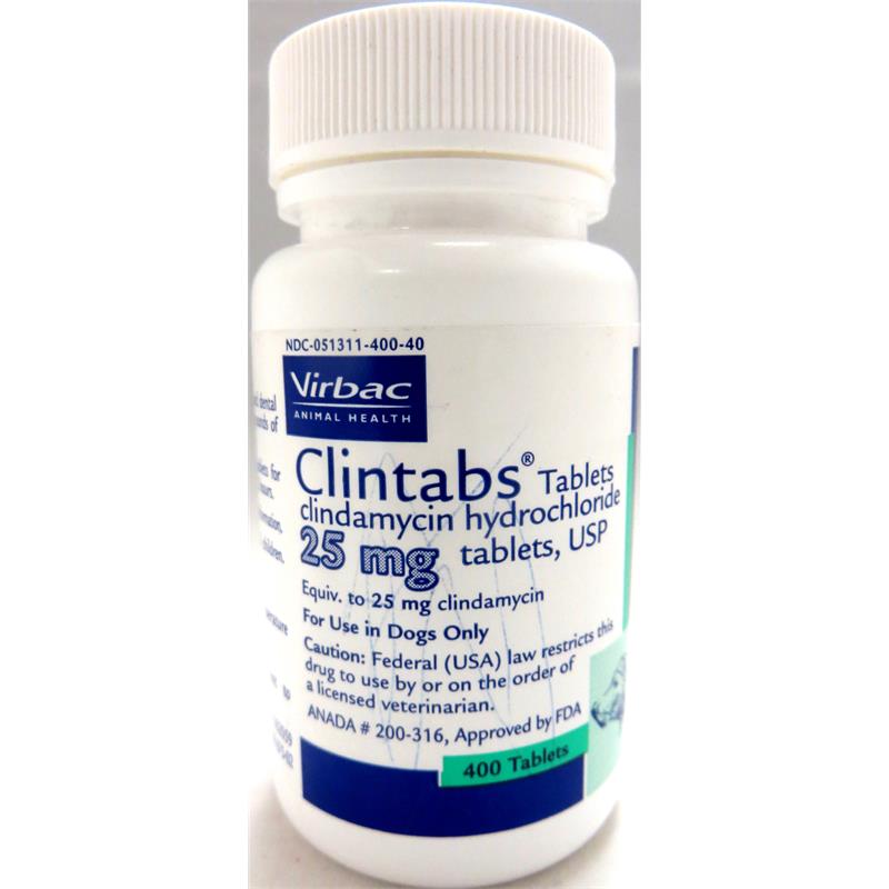 Clintabs 25 mg, 400 Tablets (clindamycin)