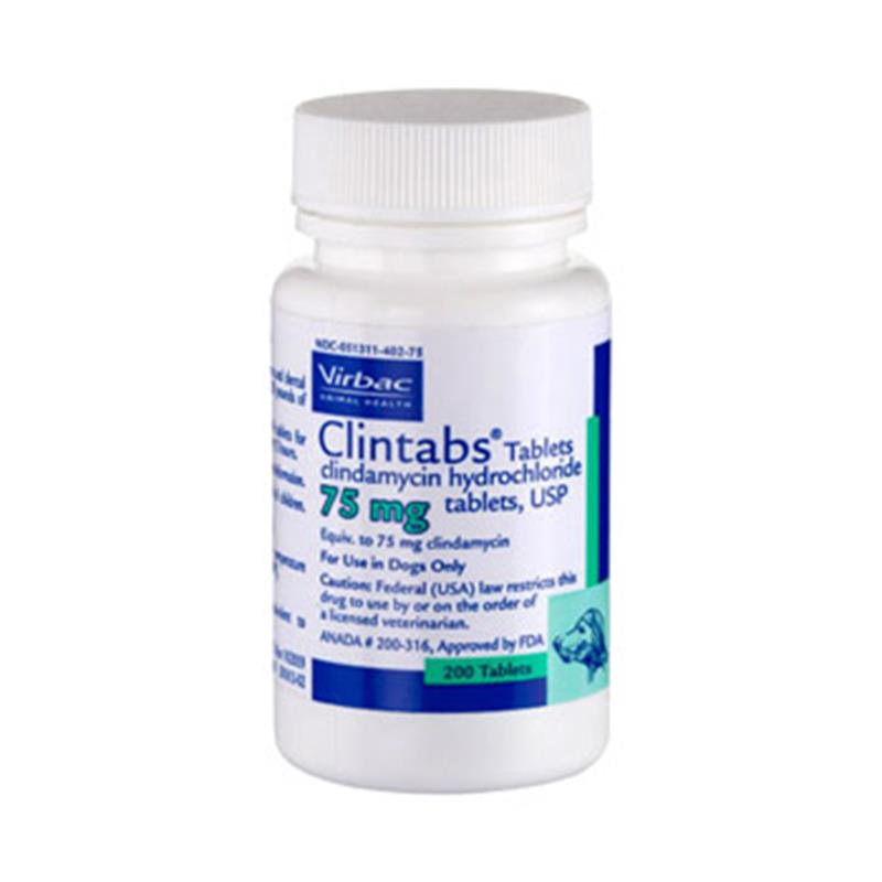 Clintabs 75 mg, 30 Tablets (clindamycin)