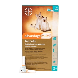 Advantage Multi For Cats and Kittens 2-5 lbs, Turquoise, 3 Pack
