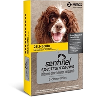 Sentinel Spectrum for Dogs 26-50 lbs, 12 Month (Yellow) 