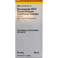 Dorzolamide HCL 2% - HCL/Timolol Maleate Ophthalmic Solution 22.3 mg/6.8 mg per ml, 10 ml 