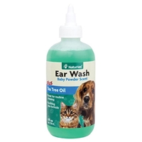 NaturVet Ear Wash w/Tea Tree Oil (Aloe & Baby Powder Scent) 8 oz
