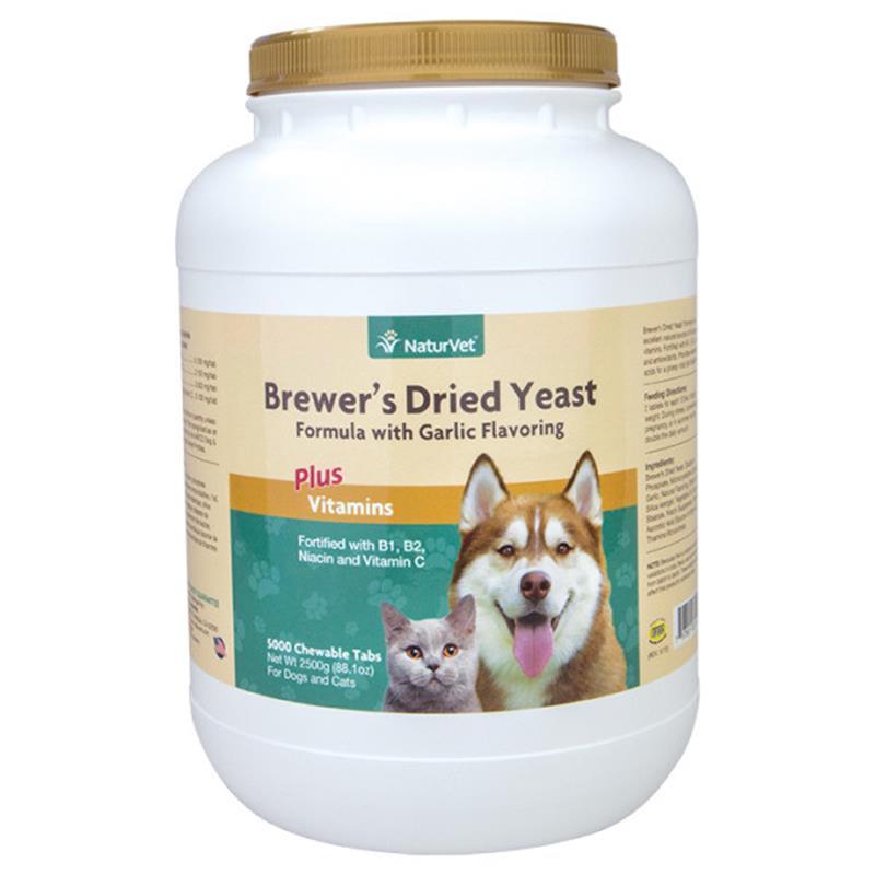 NaturVet Brewers Dried Yeast Formula plus Vitamins, 5000 Chew Tabs