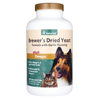 NaturVet Brewers Dried Yeast Formula plus Omegas, 1000 Chew Tabs