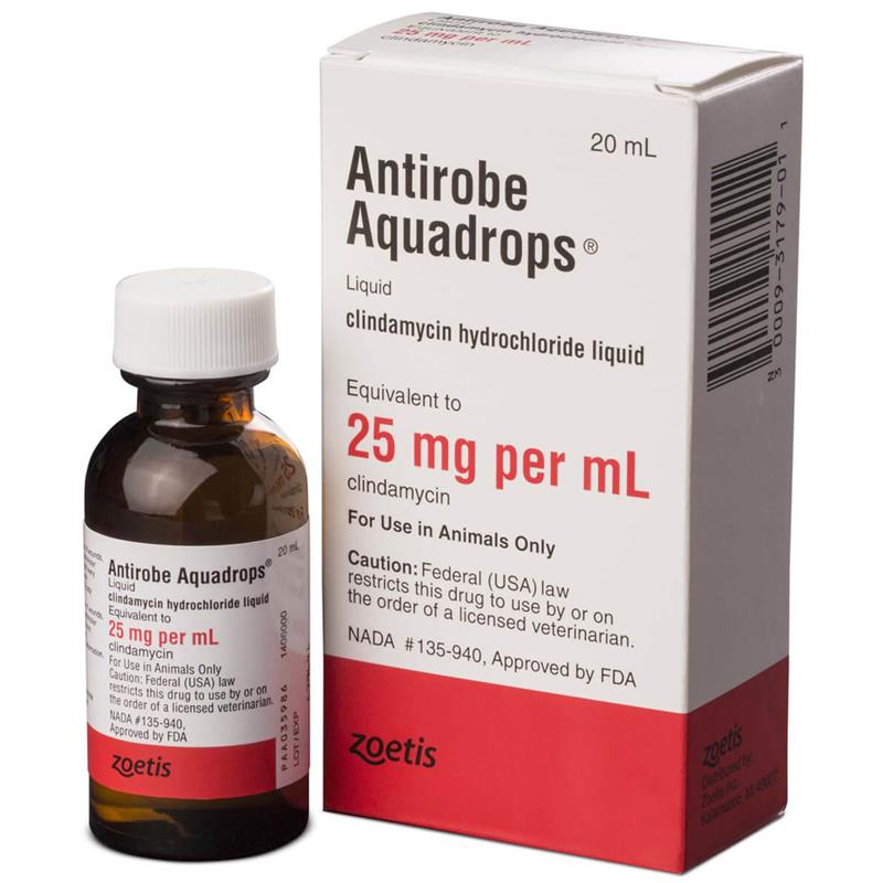 ANTIROBE (Clindamycin Hydrochloride) Aquadrops Liquid, 25MG/ML, 20ML