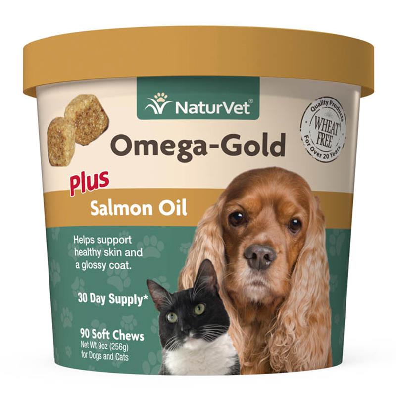 NaturVet Omega Gold Plus Salmon Oil Soft Chews, 90 Ct