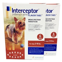 Interceptor for Dogs 2-10 lbs, Brown, 12 Pack