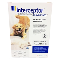 Interceptor for Dogs 51-100 lbs, White, 6 Pack