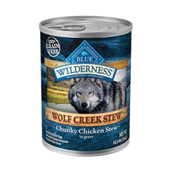 Blue Buffalo Wilderness Wolf Creek Chicken Stew Grain Free Adult Dog Food, 12 x 12.5 oz cans