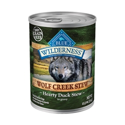 Blue Buffalo Wilderness Wolf Creek Duck Stew Grain Free Adult Dog Food, 12 x 12.5 oz cans