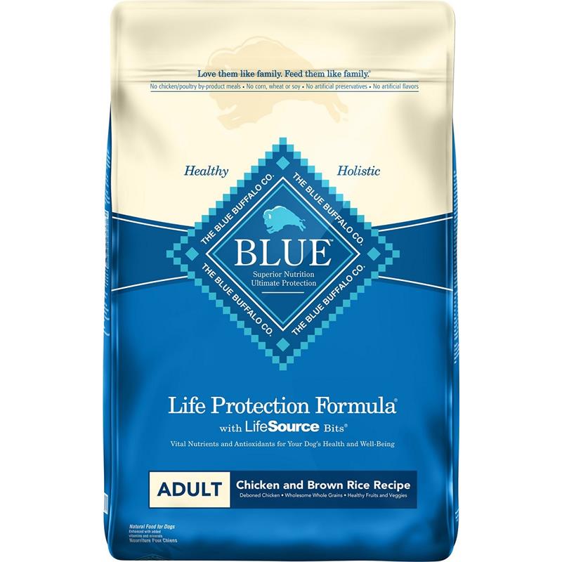 Blue Buffalo Life Protection Formula Chicken and Brown Rice Adult Dog Food, 15 lbs