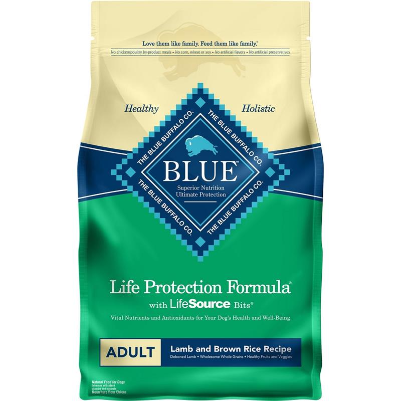Blue Buffalo Life Protection Formula Lamb and Brown Rice Adult Dog Food, 15 lbs