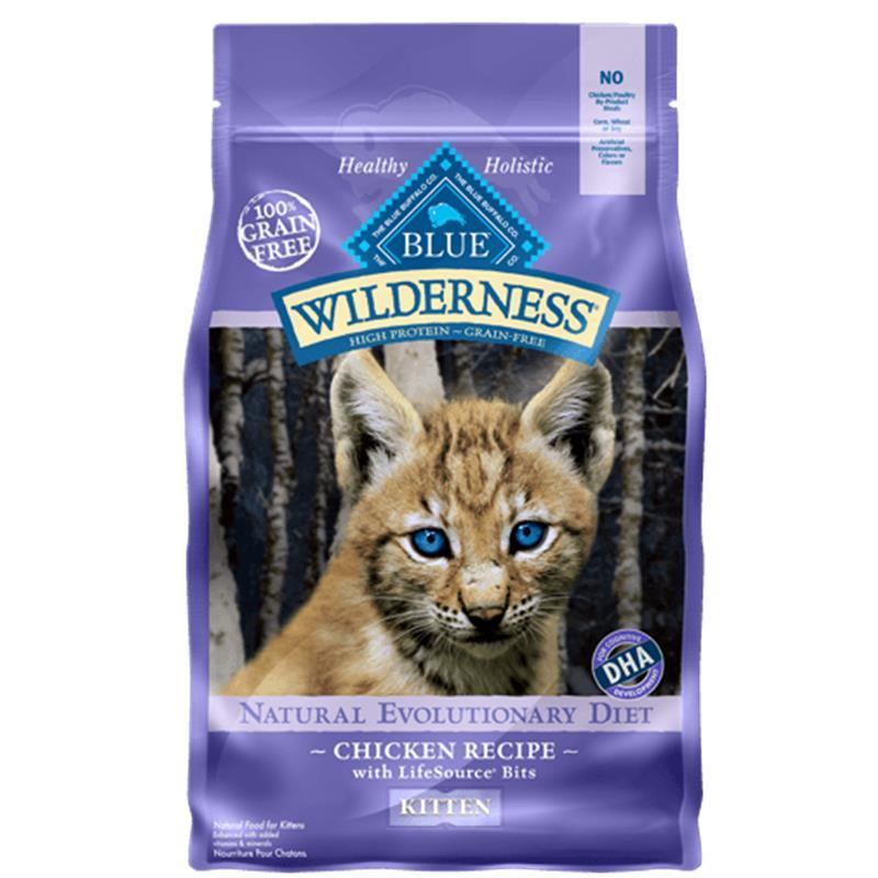 Blue Buffalo Wilderness Natural Evolutionary Diet Chicken Recipe Grain Free Kitten Food, 5 lbs