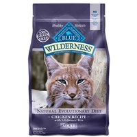 Blue Buffalo Wilderness Natural Evolutionary Diet Chicken Recipe Grain Free Adult Cat Food, 12 lbs