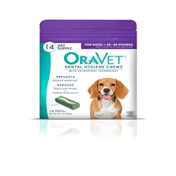 Oravet Dental Chews for Medium Dogs 25-50 lbs, 14 ct