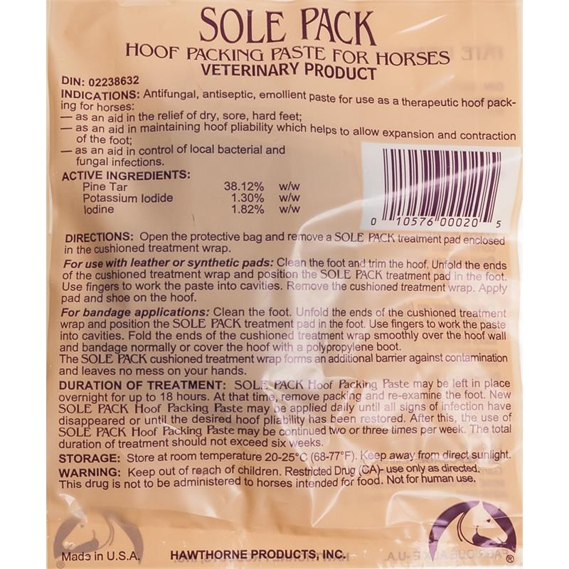 Sole Pack Hoof Packing Paste for Horses, 2 oz paddie