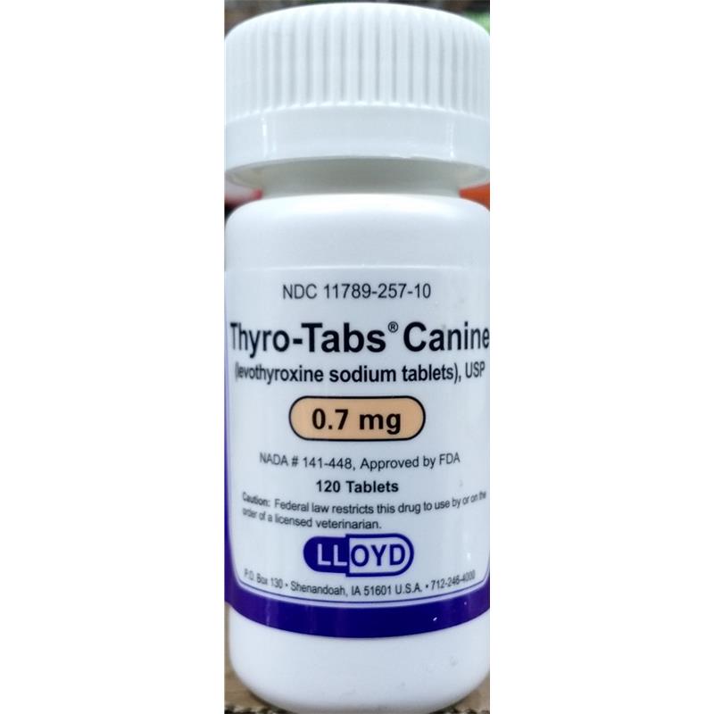 Thyro-Tabs for Dogs 0.7 mg, 120 Caplets (levothyroxine)