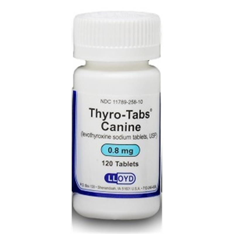 Thyro-Tabs for Dogs 0.8 mg, 120 Caplets (levothyroxine)