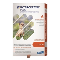 Interceptor Plus for Dogs 2-8 lbs Orange, 6 Pack 