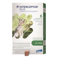Interceptor Plus for Dogs 8.1-25 lbs Green, 6 Pack 