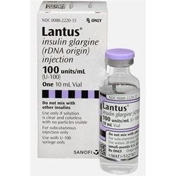 Lantus (Insulin Glargine Injection) 100 units/ml, 10 ml vial