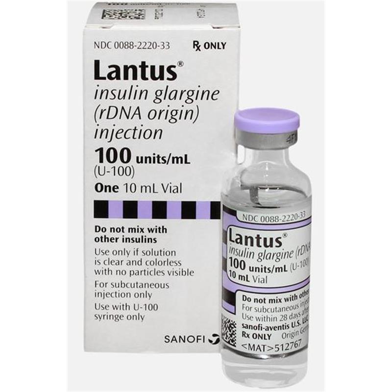 Lantus (Insulin Glargine Injection) 100 units/ml, 10 ml vial