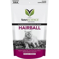 Vetri-Science Hairball Feline Supplement, 60 Bite-Sized Chews 