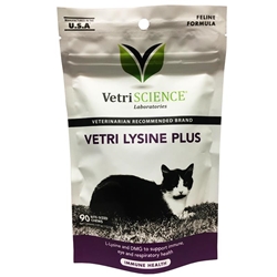 VetriScience Vetri Lysine Plus Feline, 90 Bite-Sized Chews