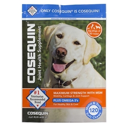 Cosequin Max Strength Joint Supplement for Dogs w/MSM plus Omega-3s, 120 Soft Chews