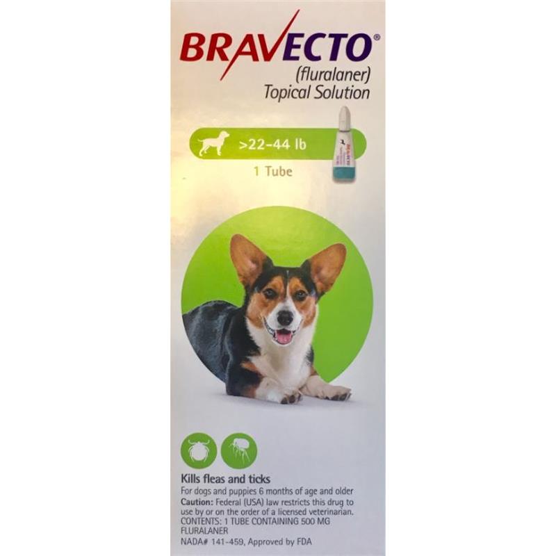 Bravecto Topical Solution for Dogs, 22 - 44 lbs 500 mg Green