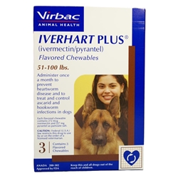 Iverhart Plus 51-100 lbs  3 Month Supply Brown