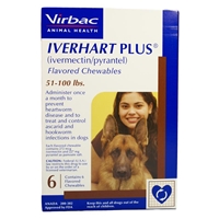 Iverhart Plus for Dogs 51-100 lbs, Brown, 6 Pack