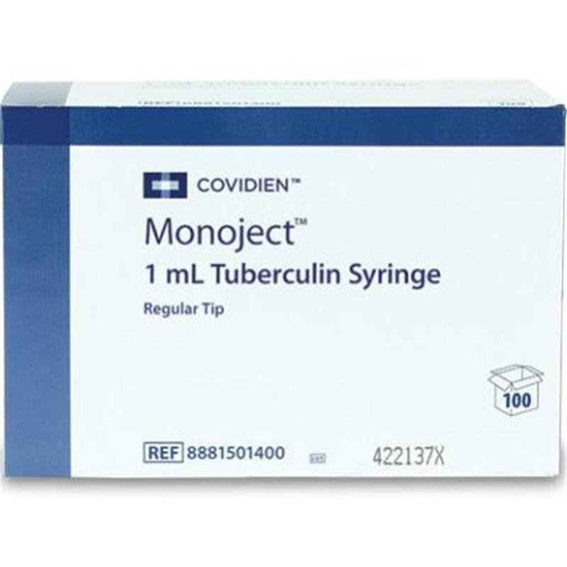 Monoject Tuberculin Regular Tip 1 ml Syringes without Needles, Sterile 100 Pack