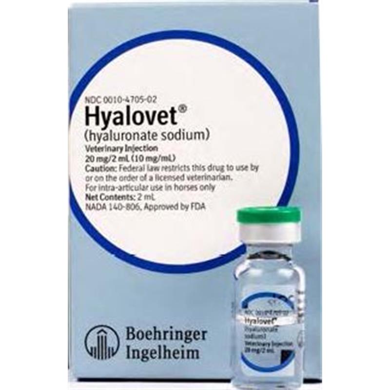 Hyalovet (Hyaluronate Sodium) Injection 20 mg/2 ml (10 mg/ml), 2 ml Vial