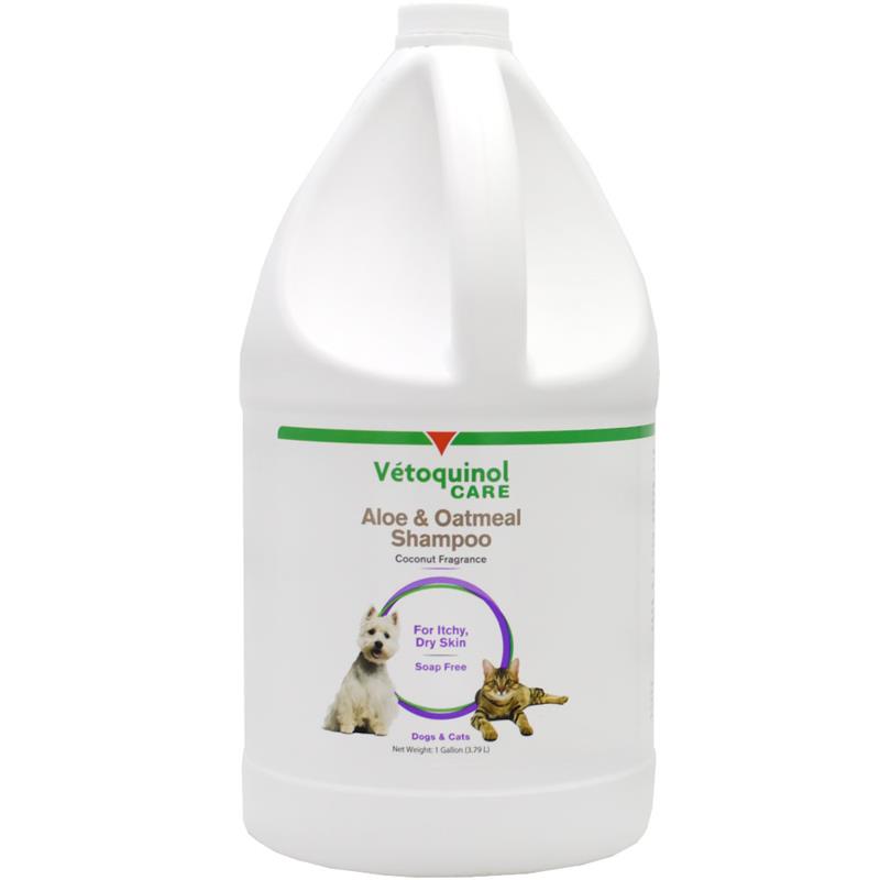 Vetoquinol Aloe and Oatmeal Shampoo for Dogs and Cats, Gallon