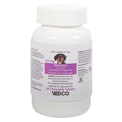 Novox 25 mg, 30 Chewable Tablets (Carprofen) 