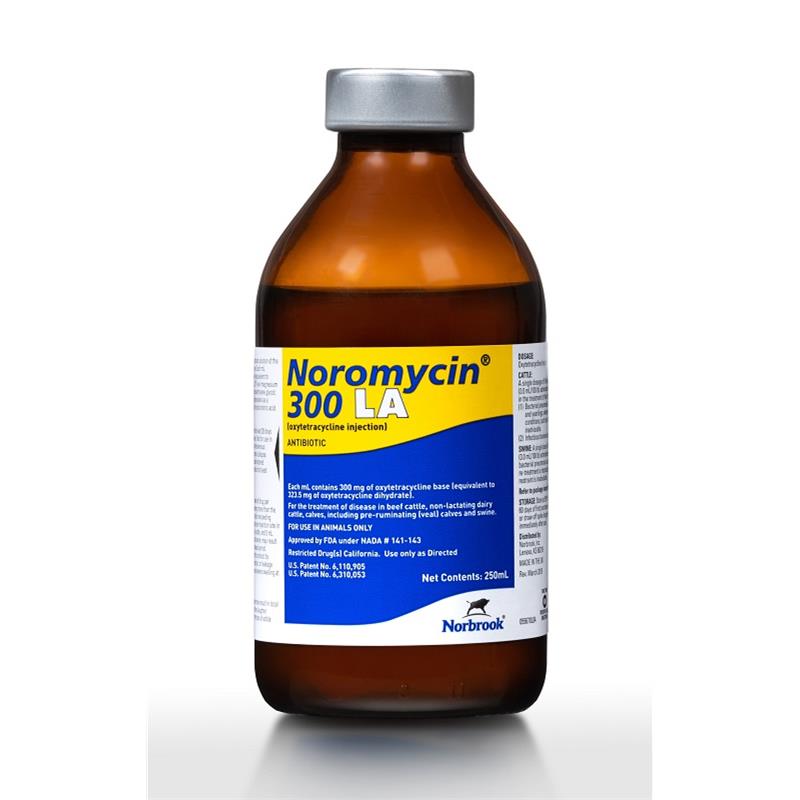 Noromycin 300 LA (Oxytetracycline) Injectable, 250 ml