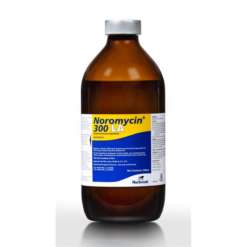 Noromycin 300 LA (Oxytetracycline) Injectable, 500 ml