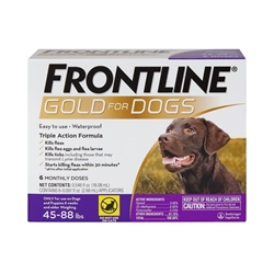 Frontline Gold for Dogs and Puppies 45-88 lbs Purple, 6 Month Supply
