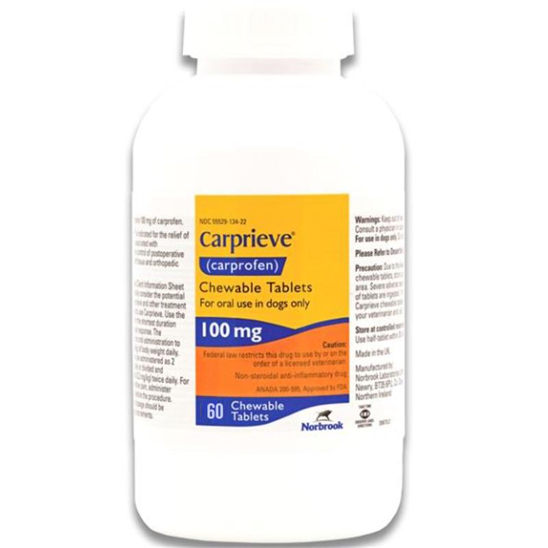 Carprieve (Carprofen) Chewable Tablets 100 mg 60 Ct.