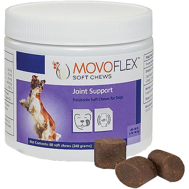 Movoflex Soft Chews Joint Support for Dogs, 60 Soft Chews, 240 grams for dogs 40-80 lbs