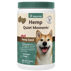 NaturVet Hemp Quiet Moments Plus Hemp Seed Soft Chews for Dogs, 180 Ct.