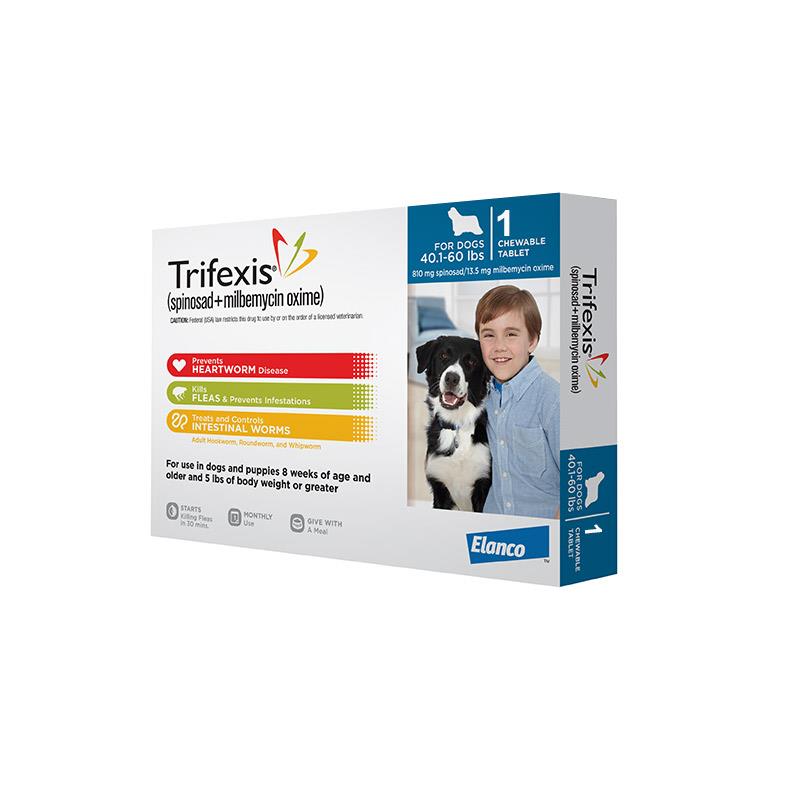 Trifexis for Dogs 40.1-60 lbs, 1 Month Supply Blue