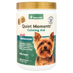 NaturVet Quiet Moments Calming Aid Plus Melatonin Soft Chews for Dogs, 180 Ct.