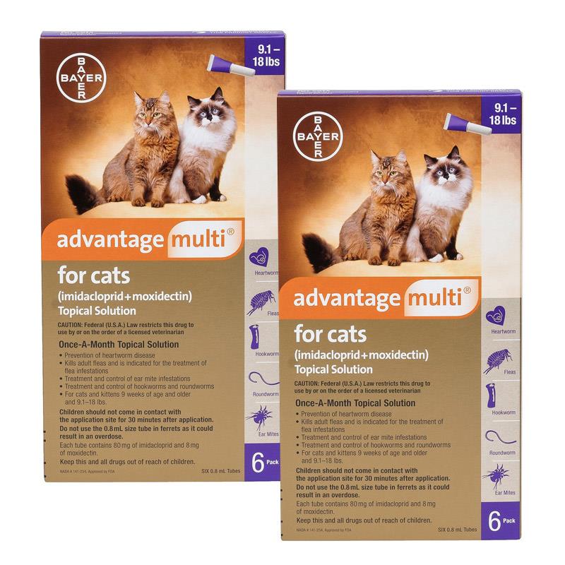 Advantage Multi for Cats 9.1-18 lbs, 12 Month Supply