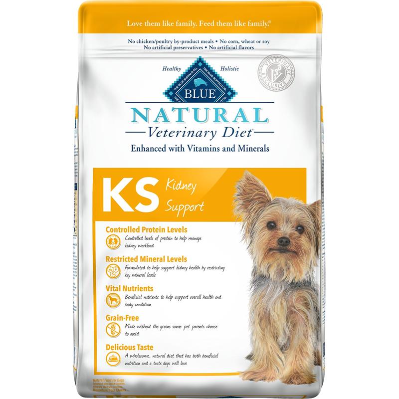Blue Buffalo Natural Veterinary Diet KS Kidney Support Dog Food, 22 lbs