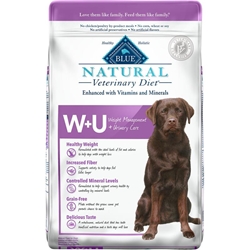 Blue Buffalo Natural Veterinary Diet W+U Weight Management + Urinary Care Dog Food, 22 lbs