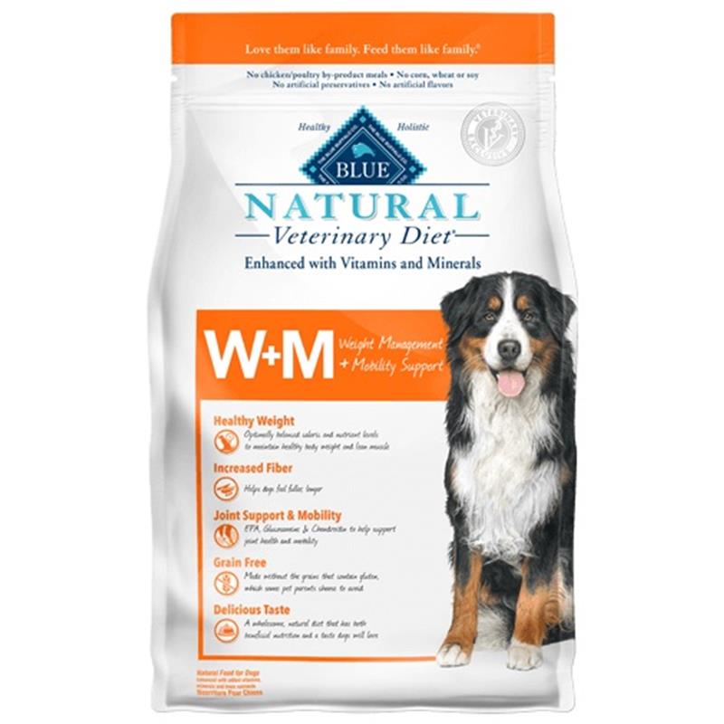 Blue Buffalo Natural Veterinary Diet W+M Weight Management + Mobility Support Dog Food, 6 lbs