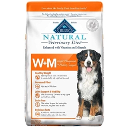 Blue Buffalo Natural Veterinary Diet W+M Weight Management + Mobility Support Dog Food, 22 lbs